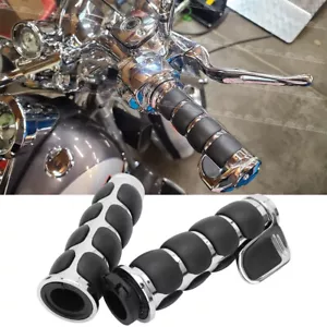 For Harley Road King Fatboy 1" Motorcycle Chrome Handlebar Hand Grips w/Throttle - Picture 1 of 5