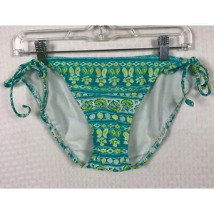 Old Navy Womens Bikini Bottoms Size L Side Ties Green Yellow Floral New NO Tags - Picture 1 of 11