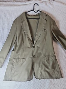 LL Bean Blazer 48 Tall Beige Solid Cotton 2 Button Sports Jacket - Picture 1 of 9