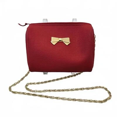 Nina Ricci 链条单肩包 PVC 红色金色蝴蝶结标志小号 — 第 1/4 张图片