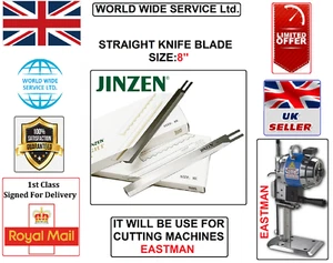 EASTMAN 627&629 JINZEN STRAIGHT KNIFE BLADE (8'') INDUSTRIAL CUTTING MACHNE PART - Picture 1 of 7