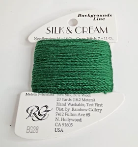 Rainbow Gallery Silk & Cream Thread Green Needlepoint Cross Stitch BG28 20 Yards - Picture 1 of 1