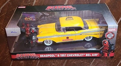 Jada Marvel 1957 CHEVROLET BEL AIR 1:24 Scale & DEADPOOL Diecast Figure- #30290 - Image 1 of 4
