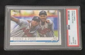 2019 TOPPS SERIES 2 RONALD ACUNA JR OZZIE ALBIES Strike A Pose PSA 10 GEM MINT - Picture 1 of 2