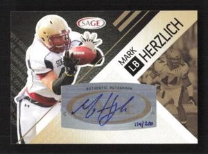 Mark Herzlich 2011 SAGE Autographs Silver Auto #A-15 - Picture 1 of 2