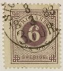 Schweden - 1872-1876 6 Stunden violetter Kreis Typ Stempel gebraucht Facit Katze Val SEK 400