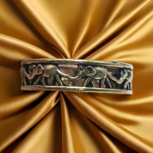Elegante anillo banda elefante enchapado en oro hecho a mano joyería de moda - Imagen 1 de 4