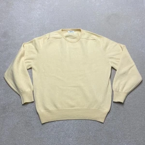 Johnstons of Elgin Wool Jumper 44" Men's Yellow Sweatshirt Made in Scotland - Picture 1 of 11