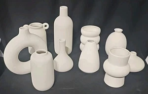 Parlamain 10er Set weiße Keramik Vase - Bild 1 von 11