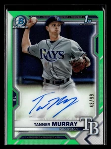 Tanner Murray 2021 1st Bowman Chrome Green Refractor Rookie Auto /99 Rays RC - Picture 1 of 2