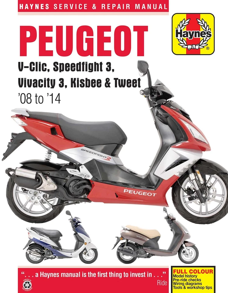 Peugeot V-Clic, Speedfight 3, Vivacity 3, Kisbee & Tweet (2008-2014) Haynes - Image 1 of 4