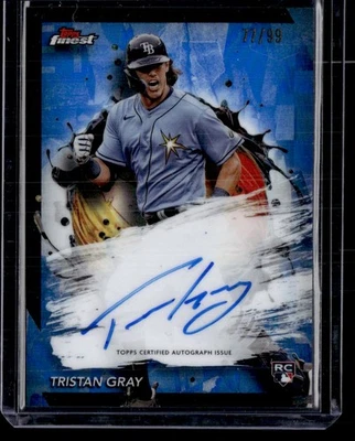 TRISTAN GRAY 2024 TOPPS FINEST RARE BLUE AUTOGRAPHS RC AUTO 77/99 TAMPA BAY RAYS - Image 1 of 2