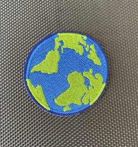 World Map Globe Planet Earth Embroidered Iron On Sew On Patch NEW - Picture 1 of 2
