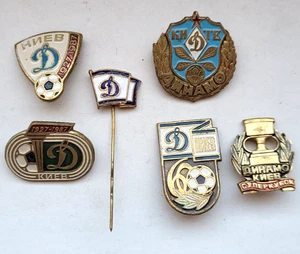 Sport Football Dynamo Kyiv  Set of 6 RARE USSR Soviet russian brass badges pins - Picture 1 of 6