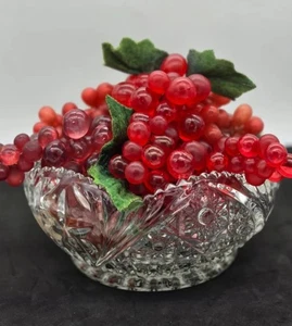 Vintage 1960's LE Smith Heavy Pressed Glass Sawtooth Scalloped Bowl 7" Excellent - Picture 1 of 8