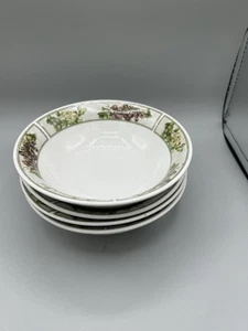 Oneida Tuscan Grapes Salad Soup Bowls Wide Rim (4) White 9" Replacements - Picture 1 of 5