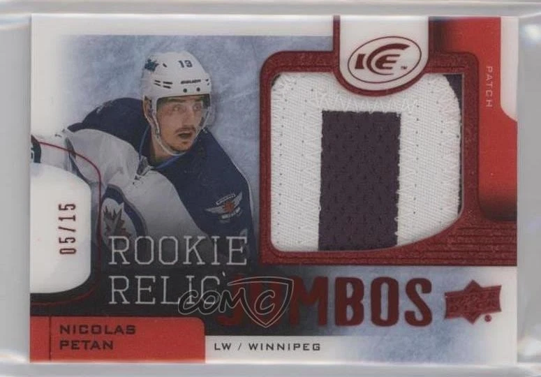 2015-16 Upper Deck Ice Rookie Relic Jumbos Red /15 Nicolas Petan Jumbo Patch RC - Image 1 of 2