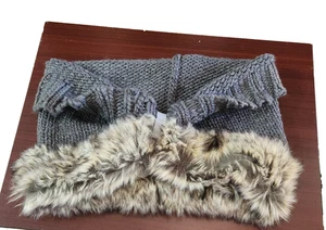 MOSSIMO - grau mit Kunstfellbesatz - Einheitsgröße Halswärmer Kutte Schlauchschal Halstuch! - Bild 1 von 9