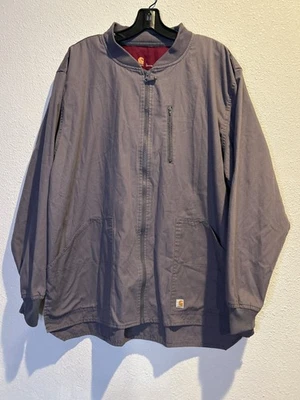 Chaqueta Exfoliante Carhartt C84108 Peltre Para Hombres GRANDE Gris Ripstop Bolsillo con Cremallera en el Pecho Foto 1 de 4