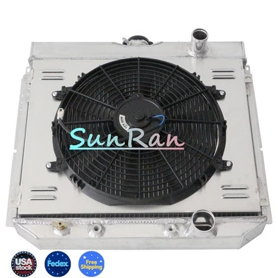 #340 Aluminum 3Row Radiator+Shroud+Fan Fit 1964-1969 Ford Mustang/Country Squire - Image 1 of 4