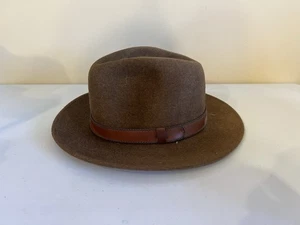 Sombrero de Vaquero CO554 Orvis Fieltro Jaspeado Marrón 100% Lana Cuero Tira Talla XXL - Imagen 1 de 6