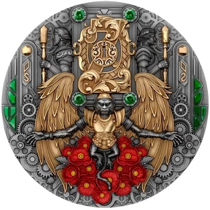 Moneda de plata dorada envejecida coloreada de 2 oz Niue Passage to Oz 2024 - Imagen 1 de 8