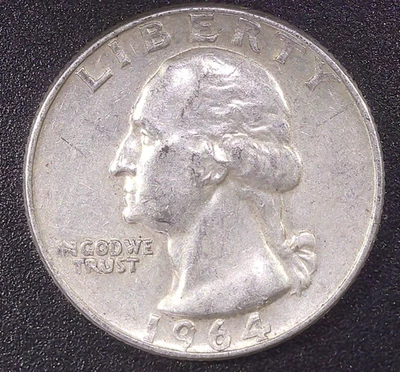 1964-P Washington Quarter 90% SILVER Circulated Philadelphia Mint - Image 1 of 2