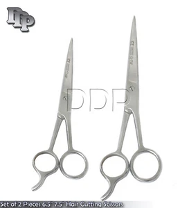 Set of 2 Pieces 6.5" 7.5" Hair Cutting Scissors/Barber Shears - ICE Tempered - Picture 1 of 3