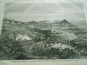 Gravure 1868 - Les nouveaux docks construits par le gouvernement italien Spezzia - Imagen 1 de 1