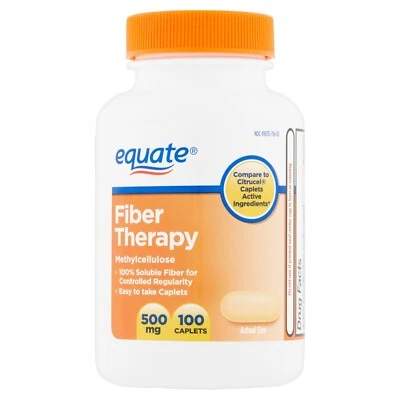 Comprimidos de metilcelulosa Equate Fiber Therapy, 500 mg, 100 unidades+ Foto 1 de 4