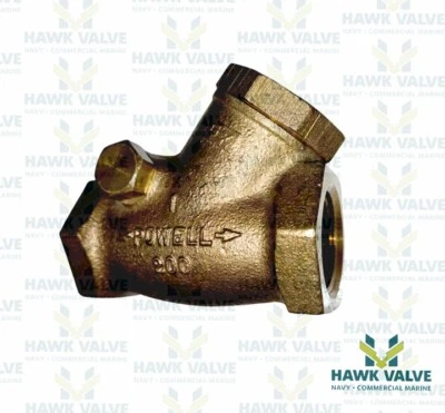 1" BRONZE 200 THREADED Y-PATTERN SWING CHECK VALVE - POWELL FIG.560 - Image 1 of 4