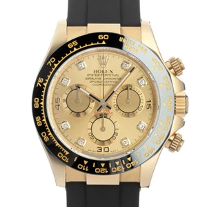 ROLEX Cosmograph Daytona 116518LNG Champagne Dial Diamonds Yellow Gold Box/Paper - Picture 1 of 15