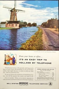 1956 Klingelanlage Übersee Telefon Service Rotterdam Holland Vintage Print Ad - Bild 1 von 6