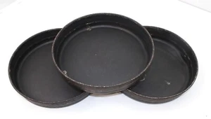 3- LITTLE CAESARS 14"x 2" Commercial Aluminum Black Pizza Pan Seasoned ROUND - Picture 1 of 4
