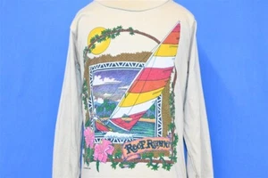 vintage 80s REEF RUNNER SAILBOAT SUNSET SAILING LS DEADSTOCK t-shirt YOUTH S - Picture 1 of 4