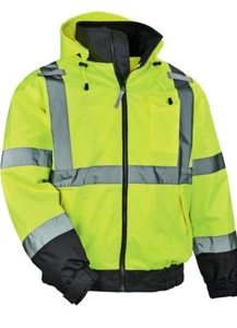 ERGODYNE 3X Reflective 2N1 Jacket Zip Out Fleece Liner Wind/Water Resistant NEW - Picture 1 of 6