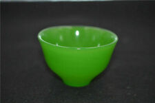 Chinese natural jade green glass Handmade tea cup wine cup