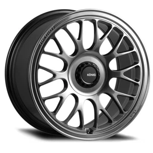 18x8.5 +32 Konig MRK1 5x112 Hyper Carbon *Black Gear Cap* Wheels (Set of 4) - Picture 1 of 3