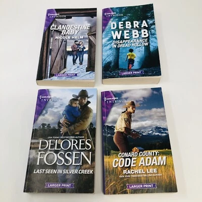 Harlequin Intrigue Book Lot LARGE PRINT Lot of 4 Various Mystery Romance - Image 1 of 4