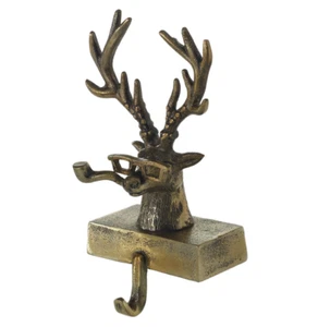 9.5" FRANKIE THE STAG STOCKING HANGER CAST ALUMINUM Accent Decor 75243.00 NEW - Picture 1 of 10