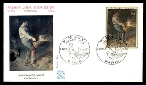 MayfairStamps France FDC 1971 No. 754 Historical Document Bulloz Millet April 3 - Picture 1 of 2