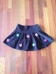 Gymboree OUTLET Growing Flowers Girls Size 6 Brown Corduroy Skirt with Flowers - Picture 1 of 5