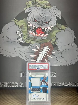 2021 NATIONAL TREASURES TERRACE MARSHALL JR GREEN AUTO/PATCH ROOKIE PSA GRADE 10 - Image 1 of 4