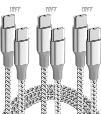 USB C TO USB C CABLE 3 Packs 10ft 60w FAST CHARGING. (For iPhone 16/15 Pro)……. - Image 1 of 4