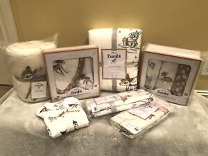 Ensemble neuf pour poterie grange Disney Bambi collection pépinière drap courtepointe