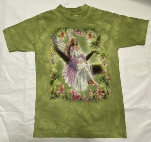 The Mountain Fairy T Shirt Youth Size Medium Green Tie Dye Crew Neck Cotton SS