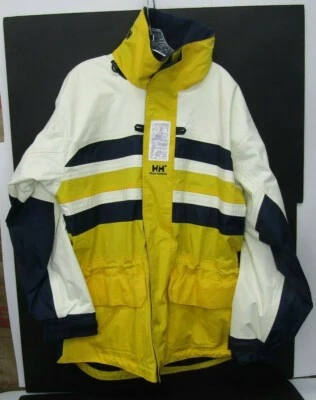 Винтажный 1990-х Helly Hanson парусный тяжелый водонепроницаемый куртка мужской размер S желтый/ - Изображение 1 из 4