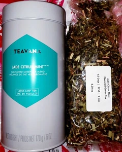 NEW! TEAVANA JADE CITRUS MINT 6 OZ FACTORY SEALED TEA BAG & TIN! MEDICINE BALL - Picture 1 of 12