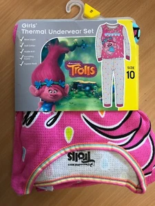 Trolls Girls Thermal Underwear Set Size 10 New - Picture 1 of 3