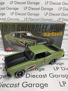 GMP 1970 Chevrolet Nova Warhawk Army Green 1:18 Diecast 18957-B - Picture 1 of 5